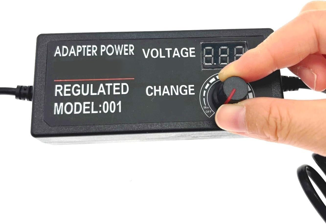 JZK Regulowany zasilacz USB napięcie DC 3-12V 5A z cyfrowym wyświetlaczem, 60W Max 100-240V AC do DC 3V 4V 4.5V 5V 6V 7V 8V 9V 10V 12V Uniwersalny zasilacz transformator konwerter