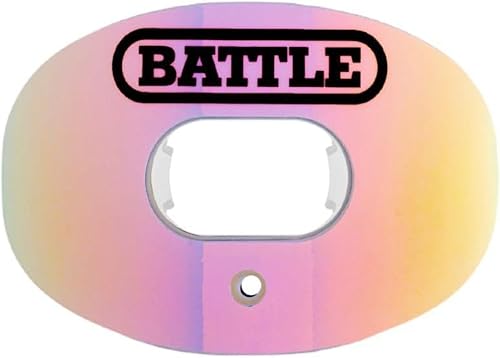 Battle Sports Iridescent Oxygen - Protector bucal de fútbol con correa, flujo de aire superior y mejor rendimiento, máxima transpirabilidad,