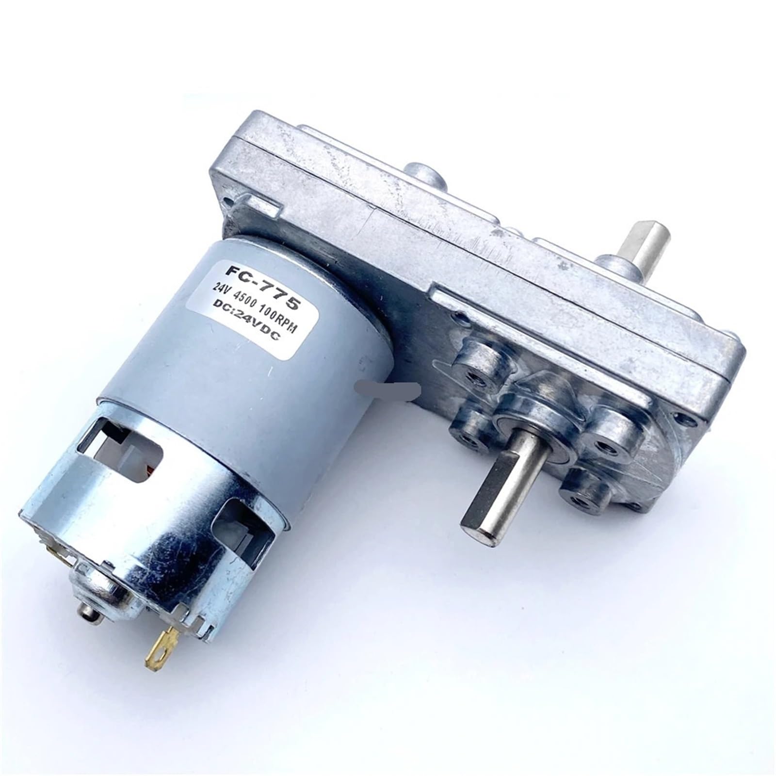 GNQUKEBWH Powerful FC-755/775 Dual Shaft Reducer Gear Motor DC 3V-30V Gearbox Torque Rated 6V12V24V 2.3RPM-750RPM(Rated 24V,20RPM)