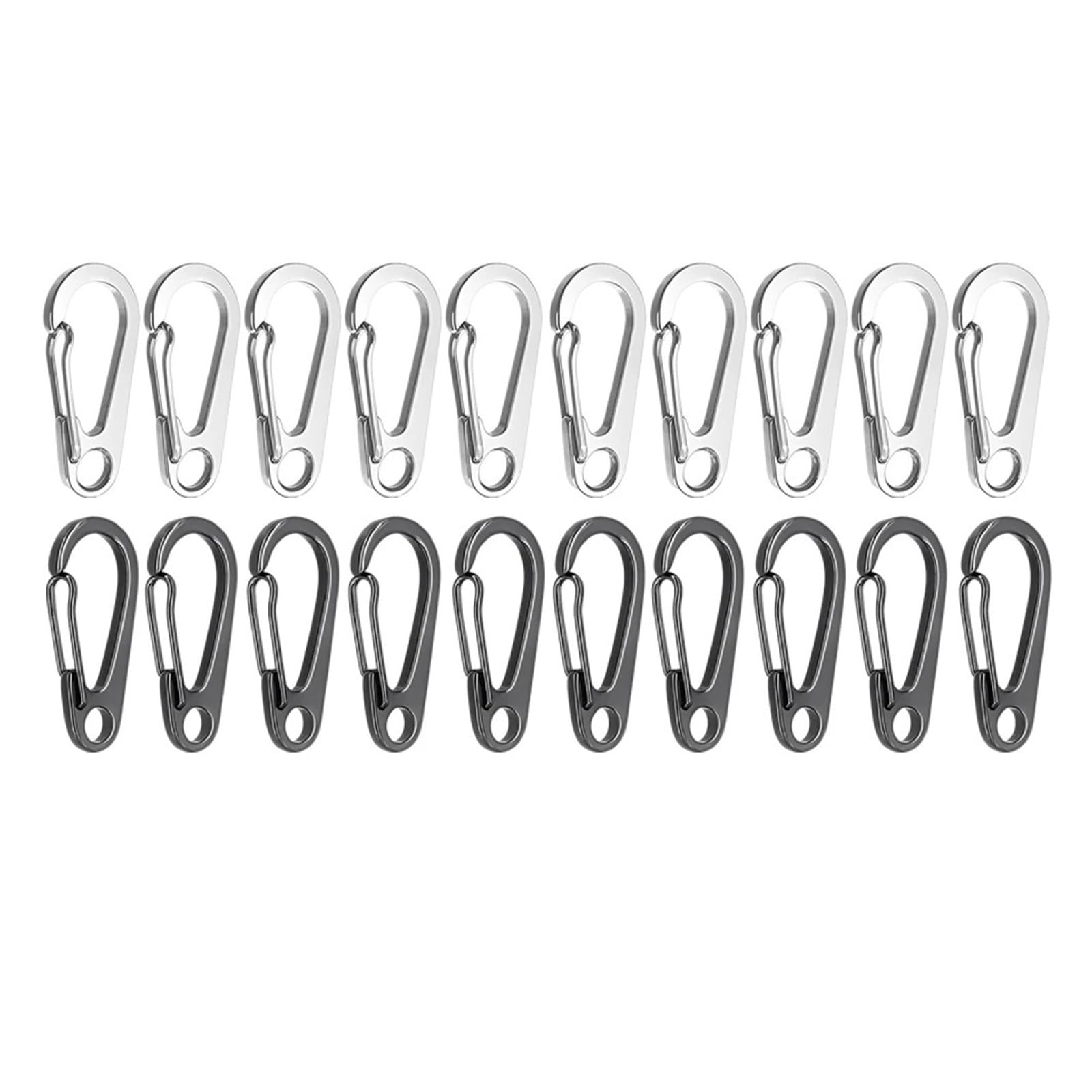 Spring Snap Hooks Connector, Multicolor Alloy Mini Snap Hook Keychain for Outdoor Use(Silver Gray(20pcs))