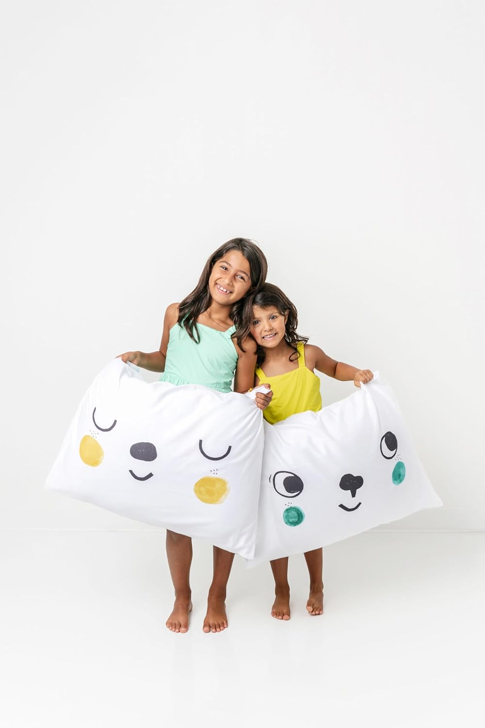 Kids Pillowcases, 2 Pack, by Rookie Humans - 100% Cotton w/Envelope Closure (Happy)