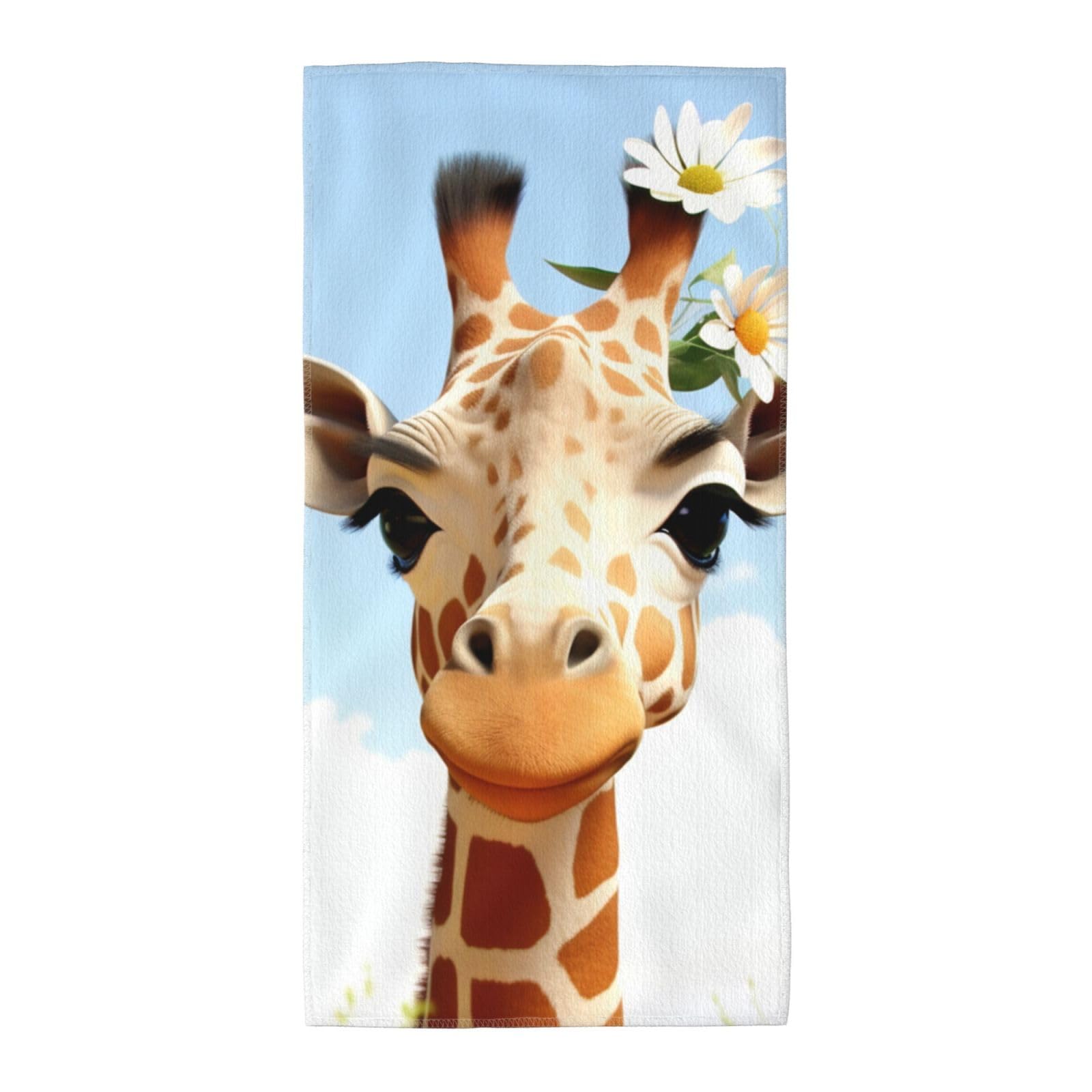 FodPand Microfiber Hand Towels for Bathroom, Soft Absorbent Decorative Face Towel Giraffe Guest Bath Towel 13.8"X27.5" Kitchen Dish Towel for Bathroom Kitchen Hotel Gym Spa Towels