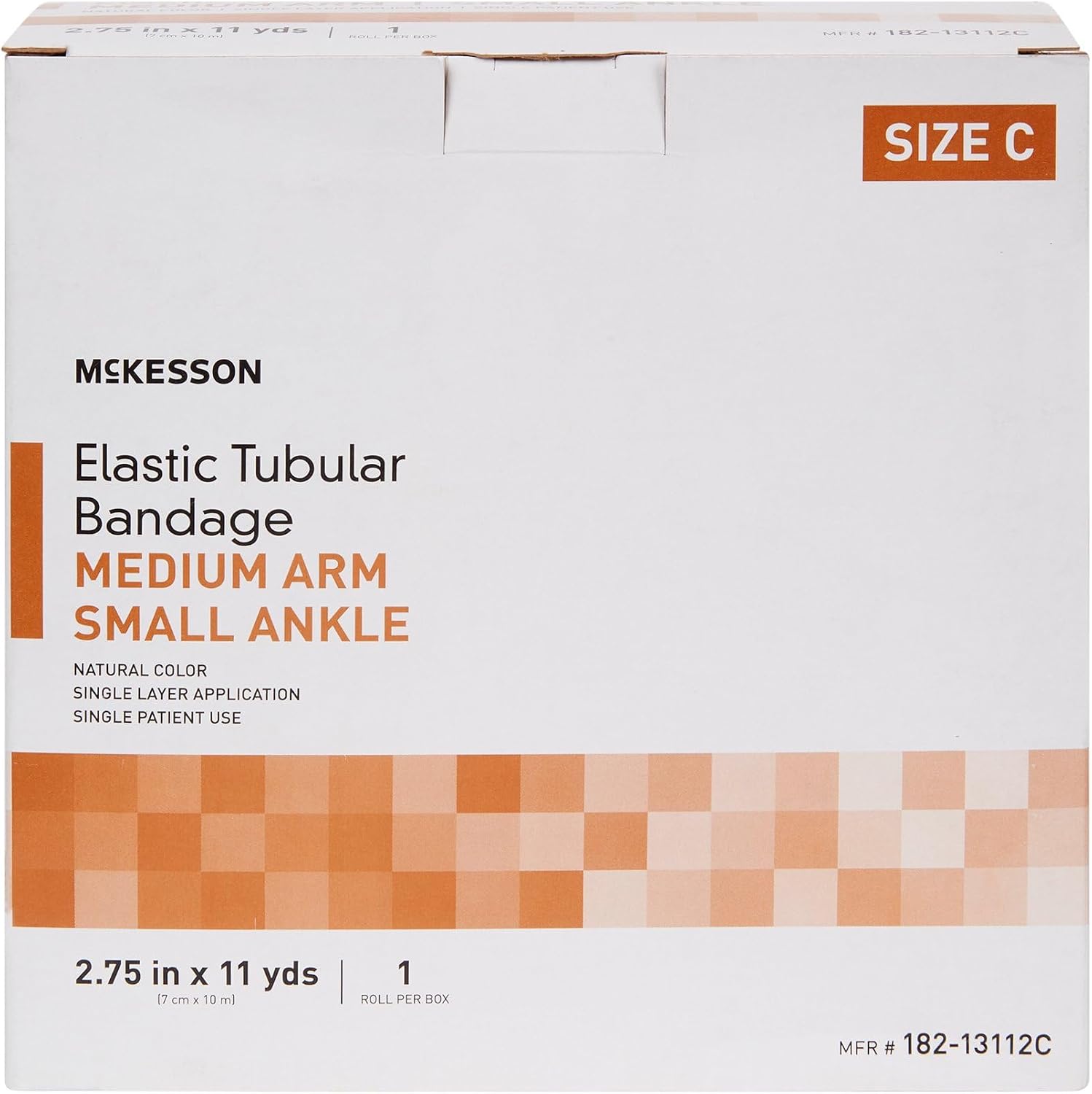 McKesson Elastic Tubular Bandages - Compression Stockinette Injury Support - Size C, 2 3/4 in x 11 yd, 1 Count, 1 Pack