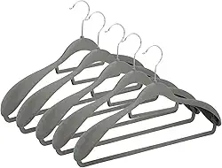 Kit 10 Cabide de Veludo Adulto com Ombreira Fixa – Ideal para Camisa, Terno, Blazer, Vestido, Saia | Reforçado, Antiaderente e Elegante