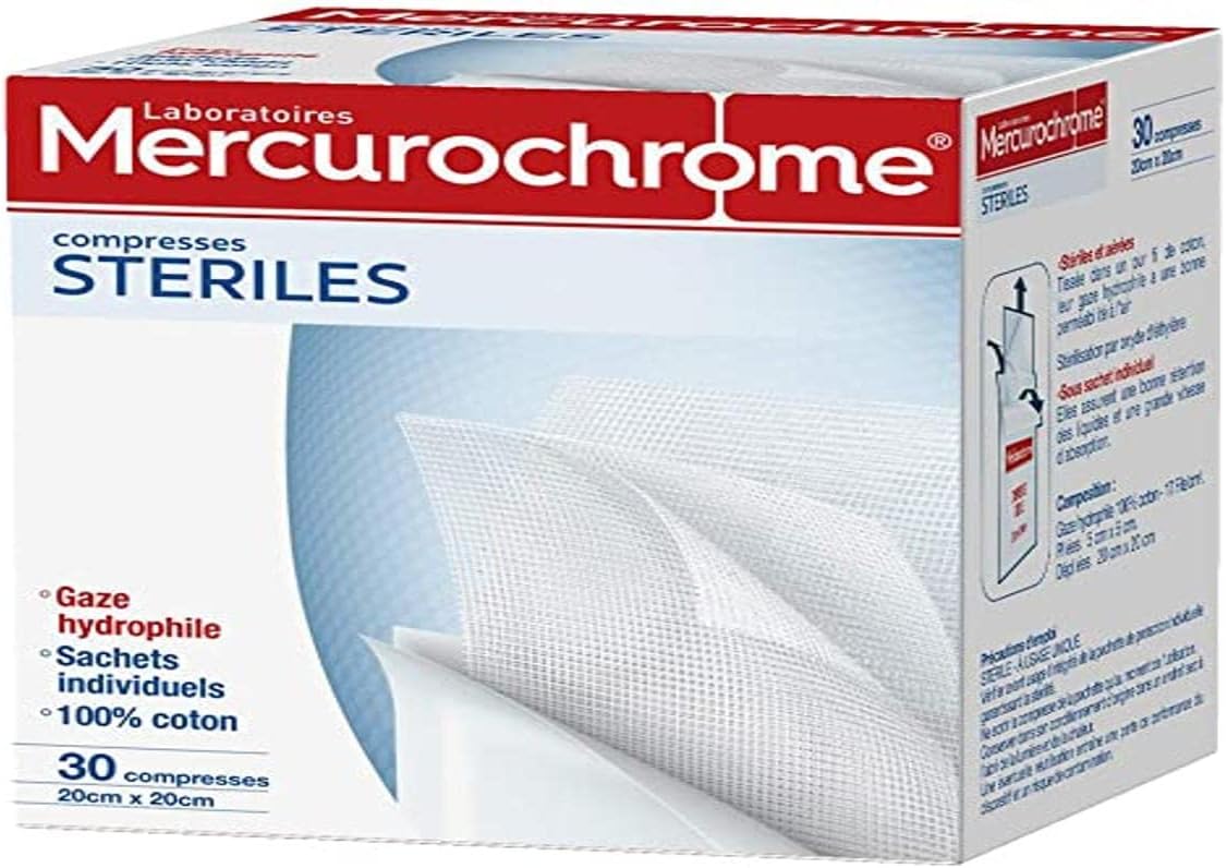 Mercurochrome 30 Compresas estériles Algodón