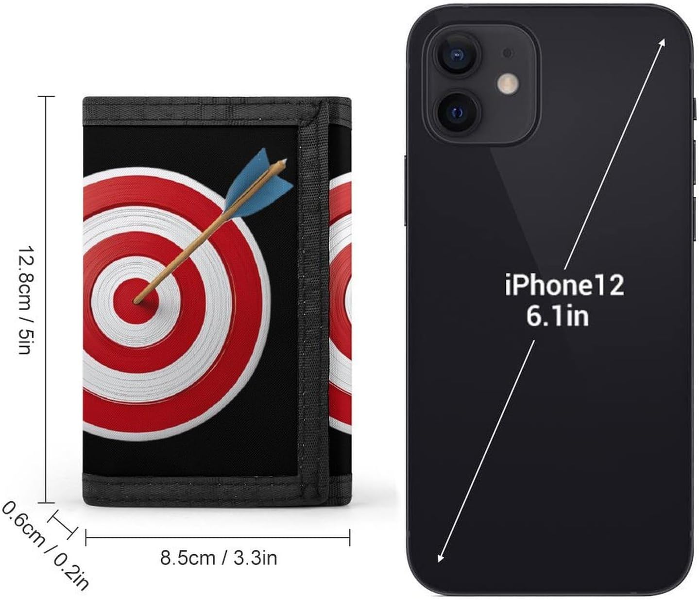 Bulls Eye Target Trifold Slim Wallet Front Pocket With Money Clip And ID Credit Card Slots For Travel Work
