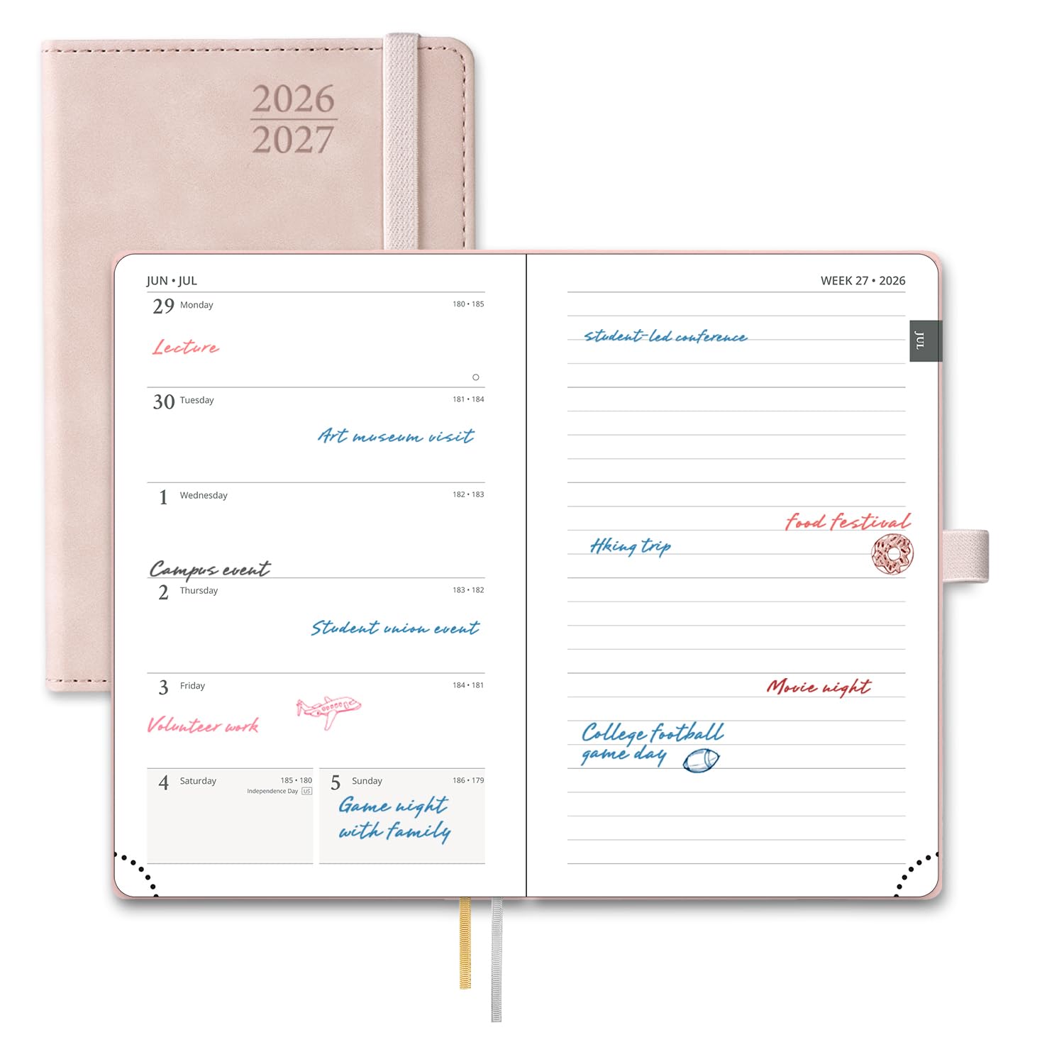POPRUN 2026-2027 Pocket Planner (Size 4''x 6.25'') Pocket Calendar Notebook — image 1