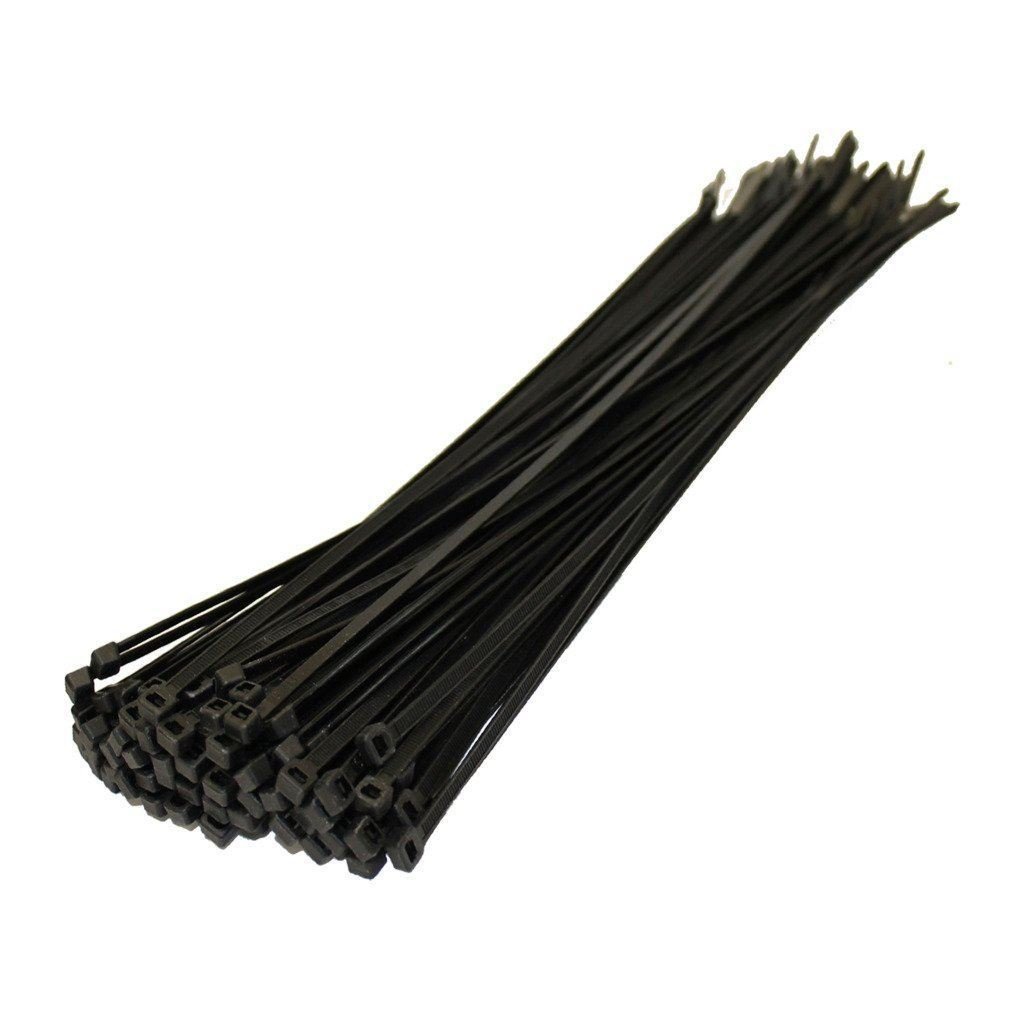 Shatchi Black 100Pcs-500Pcs Strong Nylon Plastic Cable Ties Zip Tie Wraps Organizer Self Locking 100Mm/200Mm/300Mm Long