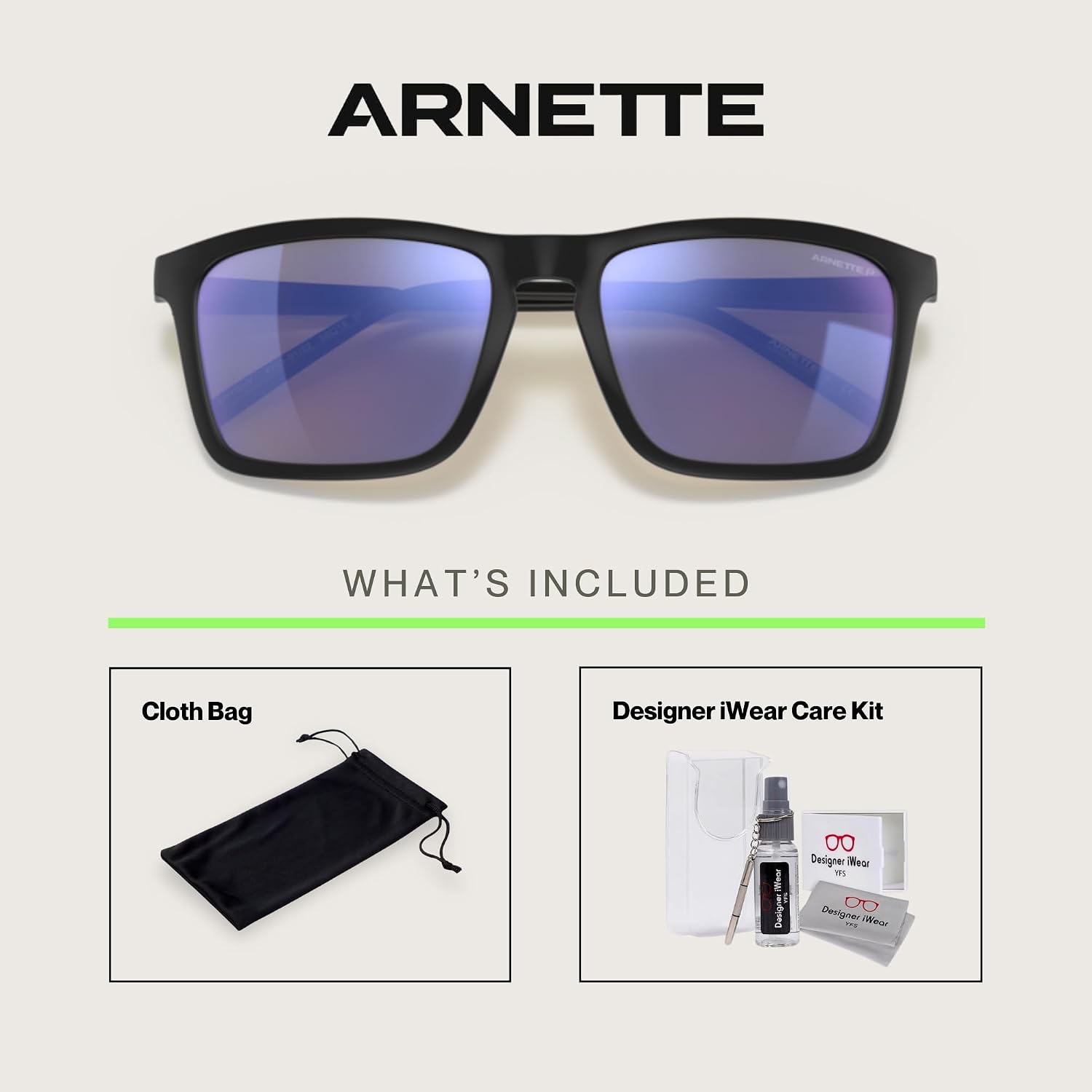 ARNETTE Shyguy AN4283 Square Sunglasses for Men for Women +BUNDLE with ACCESSORY EYEWEAR KIT