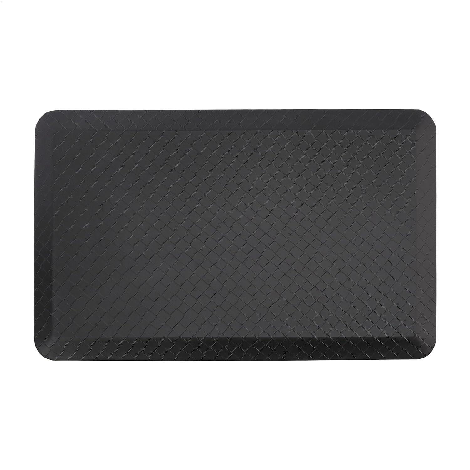 Black Anti Fatigue Standing Mat - Kitchen Floor Mat Non Slip Washable - Standing Desk Mat - Workstation Mat - Cushioned Floor Mat Water Resistant - 81 x 52cm