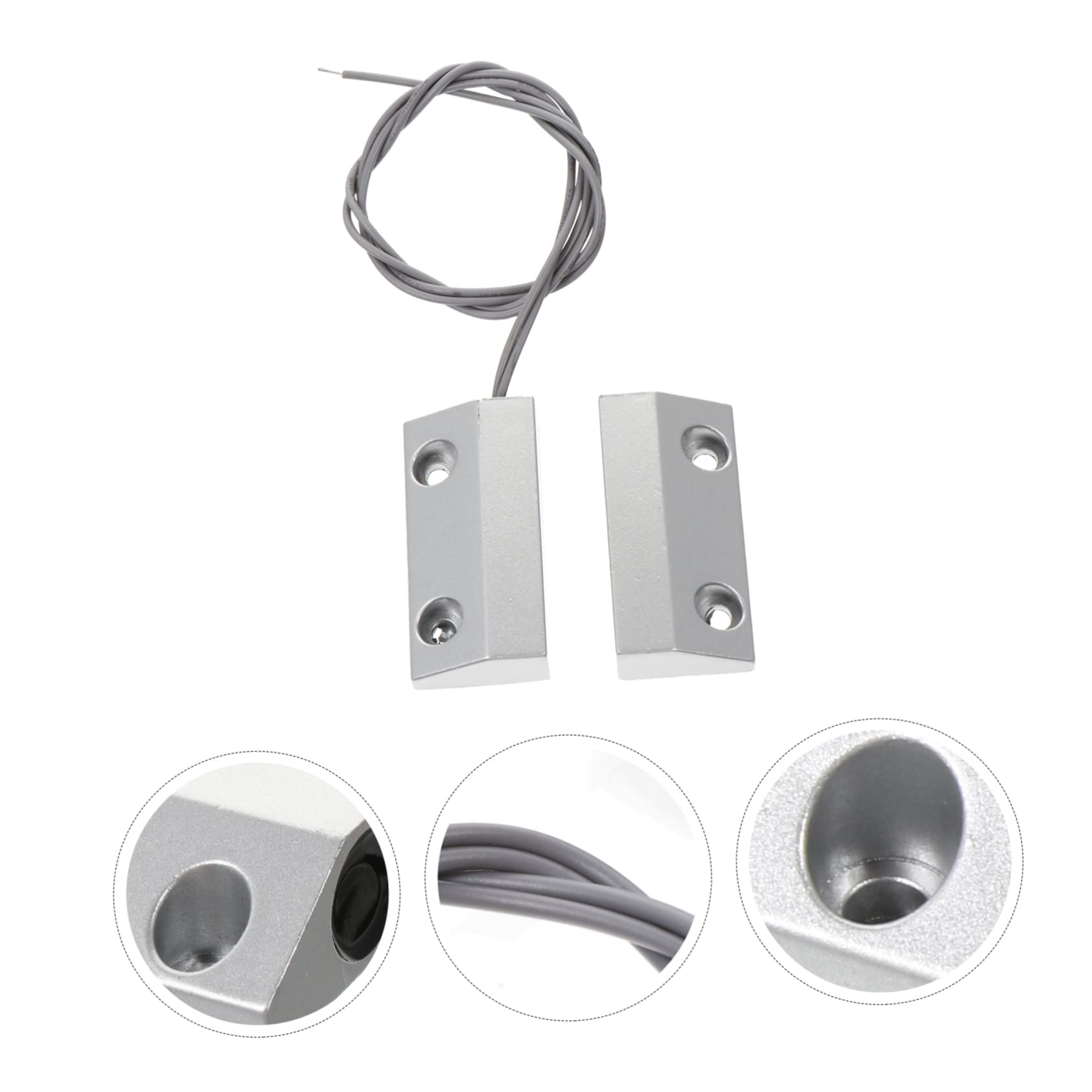 NUOBESTY 3 Ensembles Capteur Filaire Changer Portable Sécurité Sonnette De Porte Loquet De Porte Magnétique Pêne Dormant Bouchon Filet Aimant Filtrer Cloches Carillon Alliage De Zinc Silver