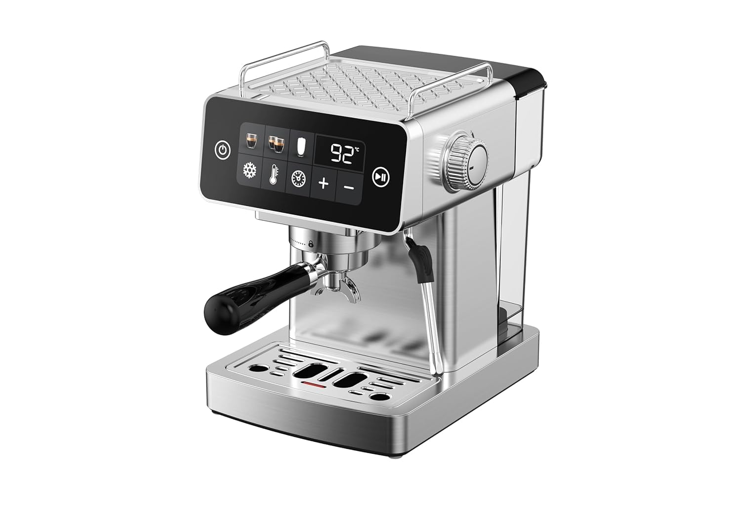 VANTRO Espresso Coffee Machine | Stainless Steel Body with Touch Control Panel | 20 Bar Pump | 1500W Powerful Brewing | Adjustable Temperature & Extraction Settings