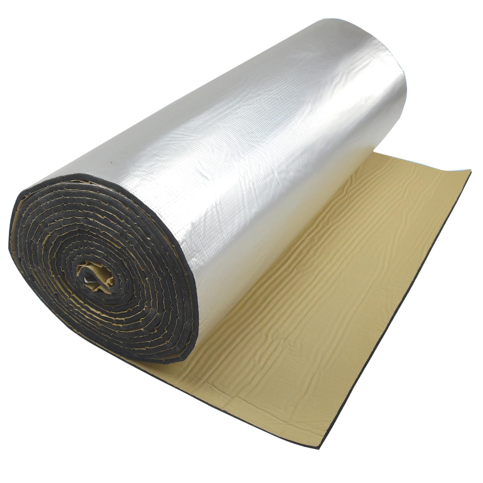 Aislante Termico Autoadhesivo con Capa De Aluminio Espesor 5/10/20mm Insonorización Espuma Impermeable para Puertas Capó Y Maletero De Automóviles(Size:1 * 10m Thickness 5mm)