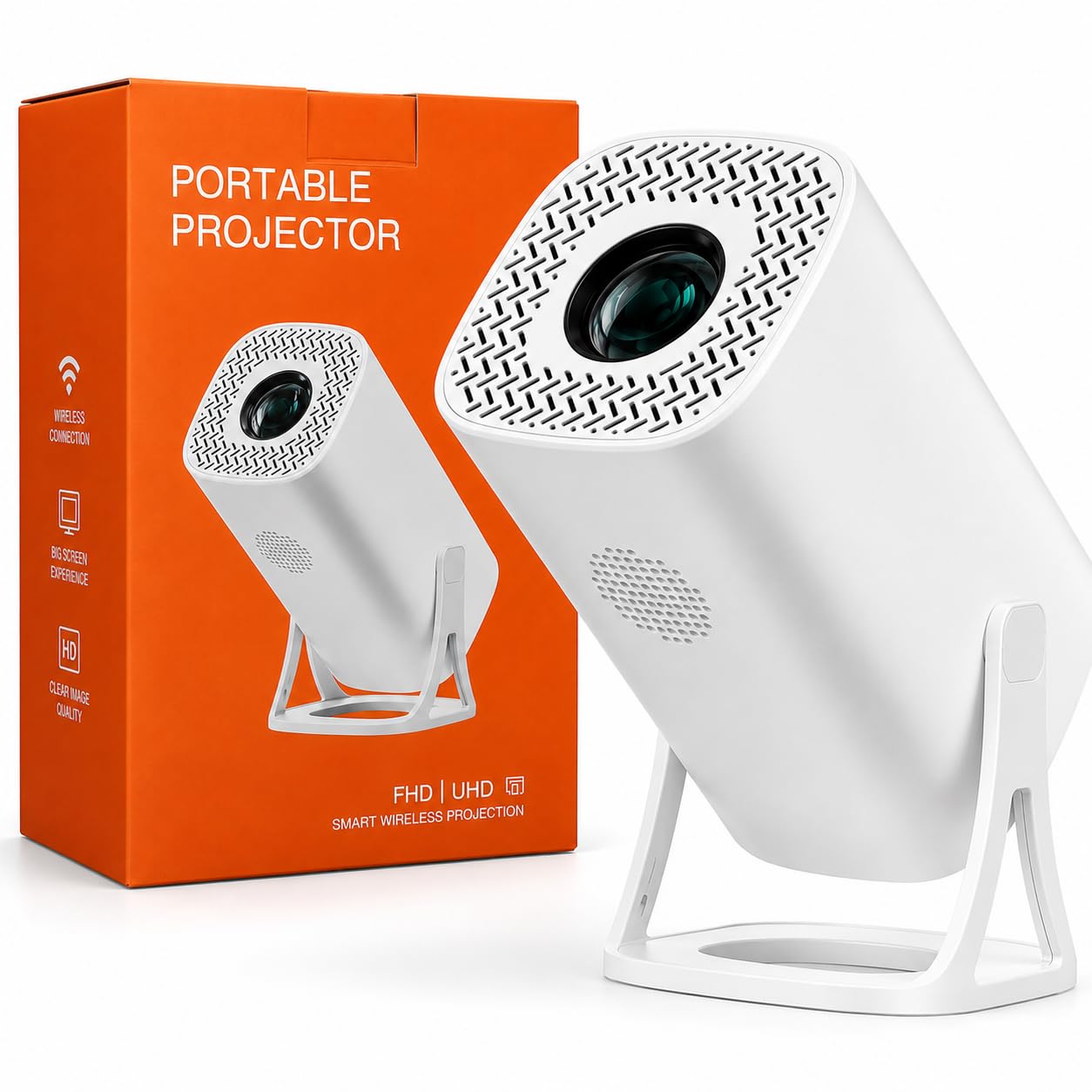 unicron smart led projector android 14 wifi projector, full hd 1080p & 4k | auto keystone & 180° swivel, all ott apps compatible (netflix, prime jio hotstar), wireless wifi bluetooth
