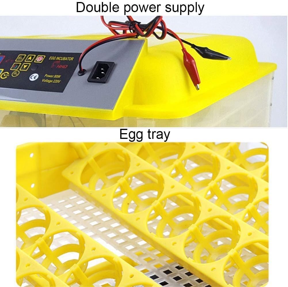 Inkubator Automatyczny 96 Cyfrowy Inkubator Jaj z Tacą na Jaja Kontrola Temperatury I Wilgotności Dla Kur, Kaczek I Ptaków(Dual power supply)