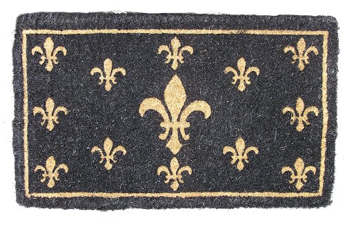 Fußmatte Kokosmatte Fußabtreter Türmatte Französiche Lilie Kokos schwarz Art Deco