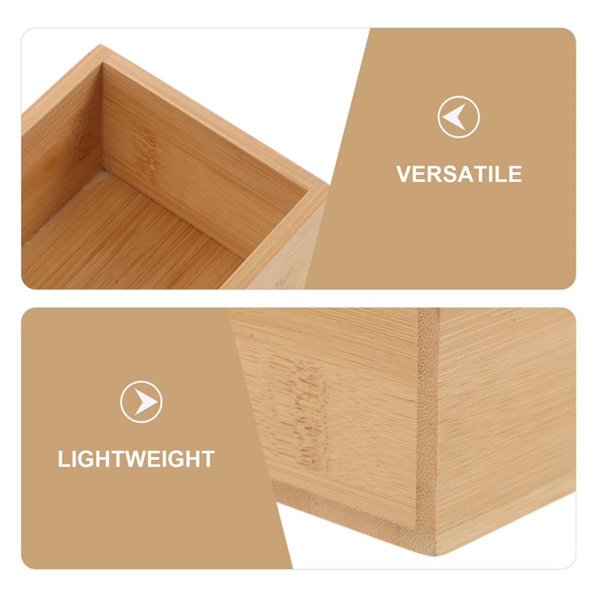 VALICLUD Set 3 Pezzi Scatole Portaoggetti in Bambù per Uso Domestico e Cucina, Organizer Multifunzionale Grande Capacità e Design Semplice Raffinato