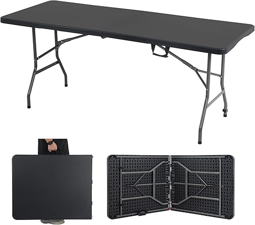 Dkeli Mesa plegable portátil de 6 pies, mesa de picnic plegable resistente para acampar al aire libre, interior, picnic y fiesta, plegable por la disponible en Yaxa Colombia