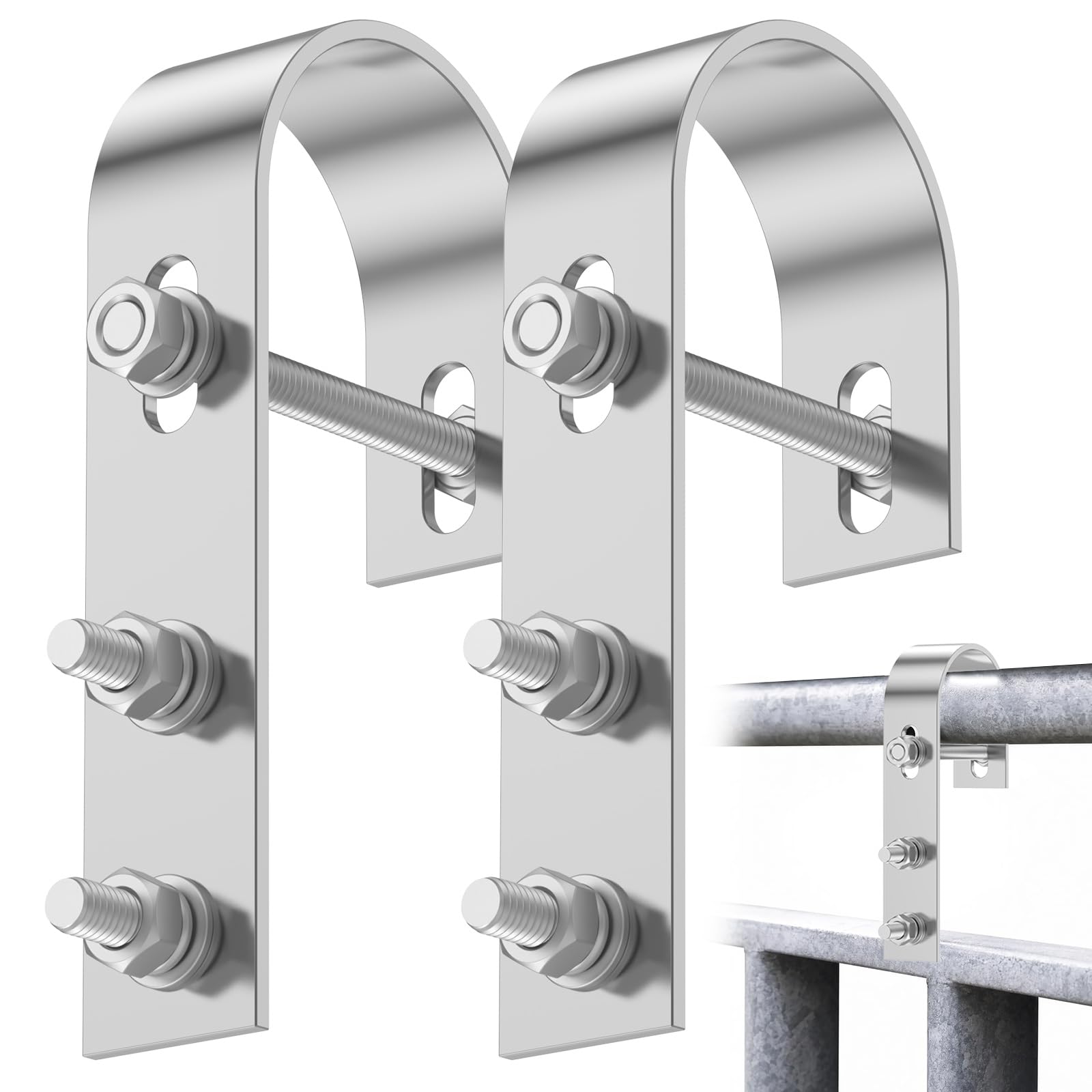 2 Pcs Solar Panel Mounting Bracket Easy Install 304 Stainless Steel Balcony Power Station Bracket PV Module Holder Hook for Flat Roof Balcony Garage RV