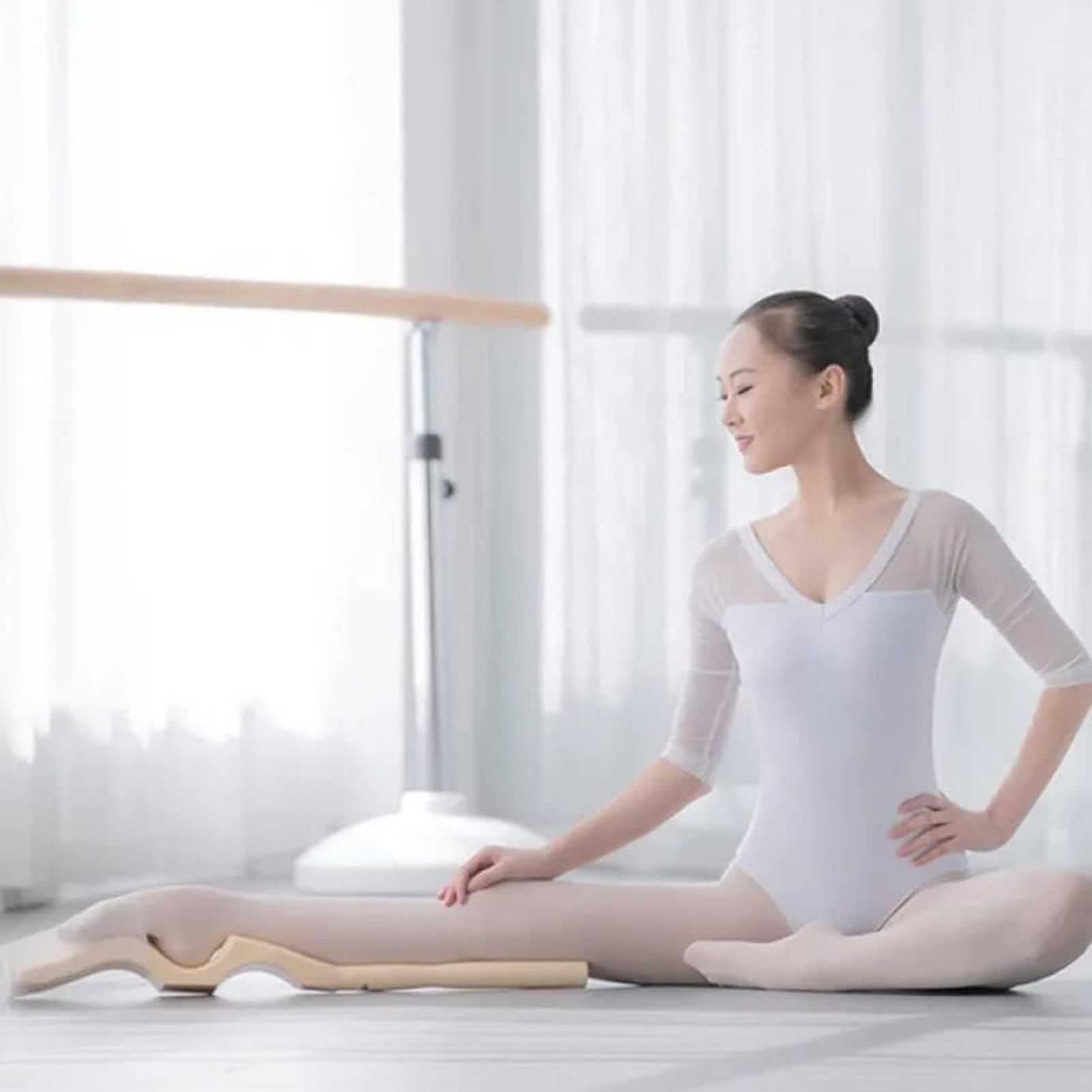 Barella portatile per balletto, strumento per esercizi di danza con per gambe, fascia elastica per allenamento con tensione regolabile, accessorio per ginnastica e yoga, borsa compatta, per