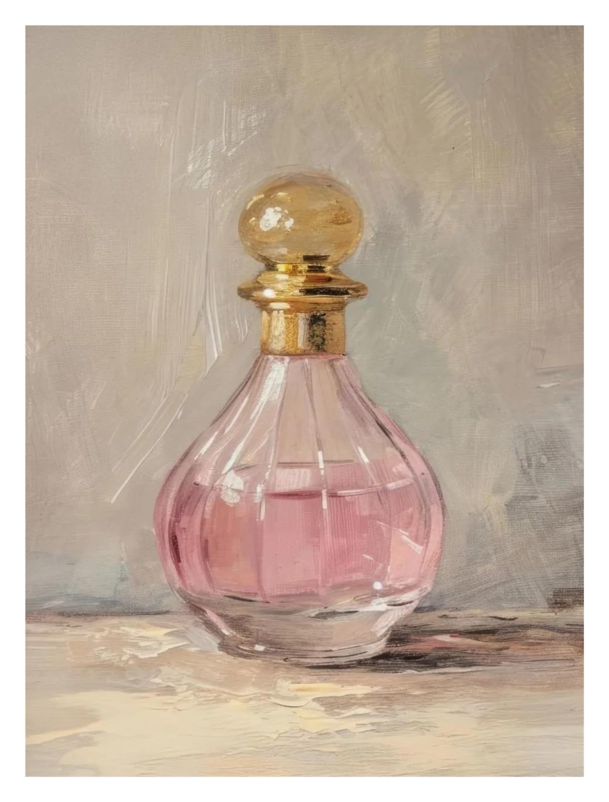 Xenite J Wall Art Canvas Prints Elegant Pink Perfume Bottle Posters Girly Apartment Fashion Prints Canvas Painting Wall Art Pictures Home Bedroom Decor(,20X30cm)