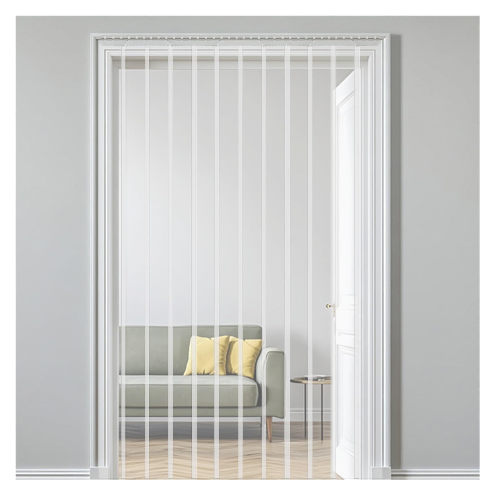 PVC-Streifenvorhang, Isolierter transparenter PVC-Streifenvorhang-Satz – 135 x 230 cm Thermovorhang für Lagerhallen, Kühlräume, Garagen und Hinterhöfe – Energieeffizient, Temperaturreguliere