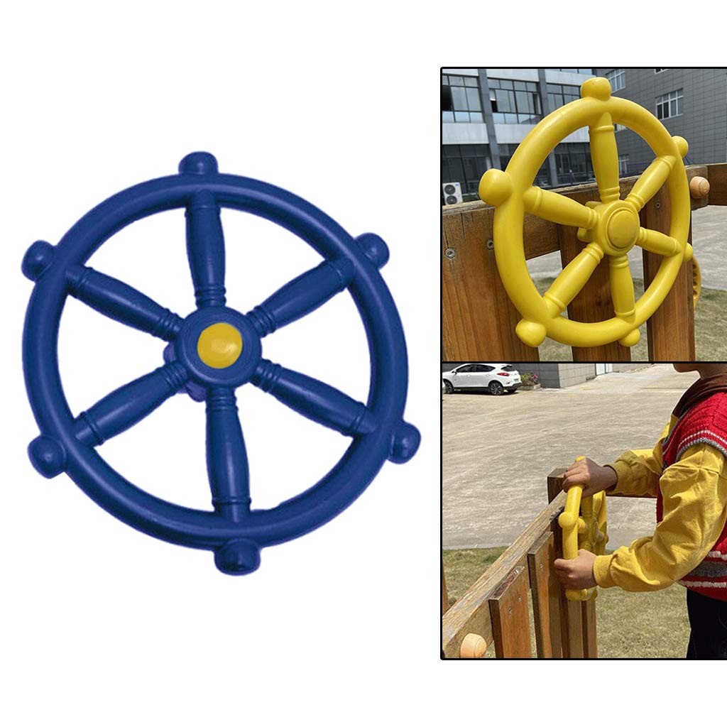 Amagogo Dekoratives Kinder Steuerrad, Steuerrad für Spielturm & Spielhaus, Kunststoff Piraten Steuerrad, Piraten-Lenkrad Steuerrad Spielturm Zubehör Steuerrad für Spielturm Abenteuerspielplatz