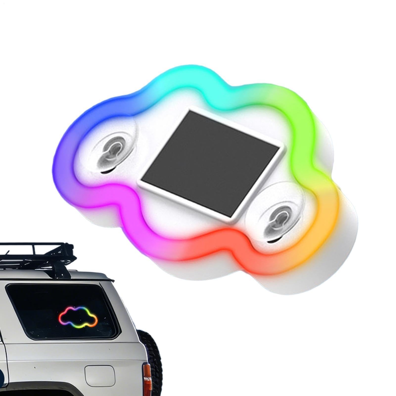 Luz para ventana de coche en forma de nube con carga solar y modos de iluminación 8