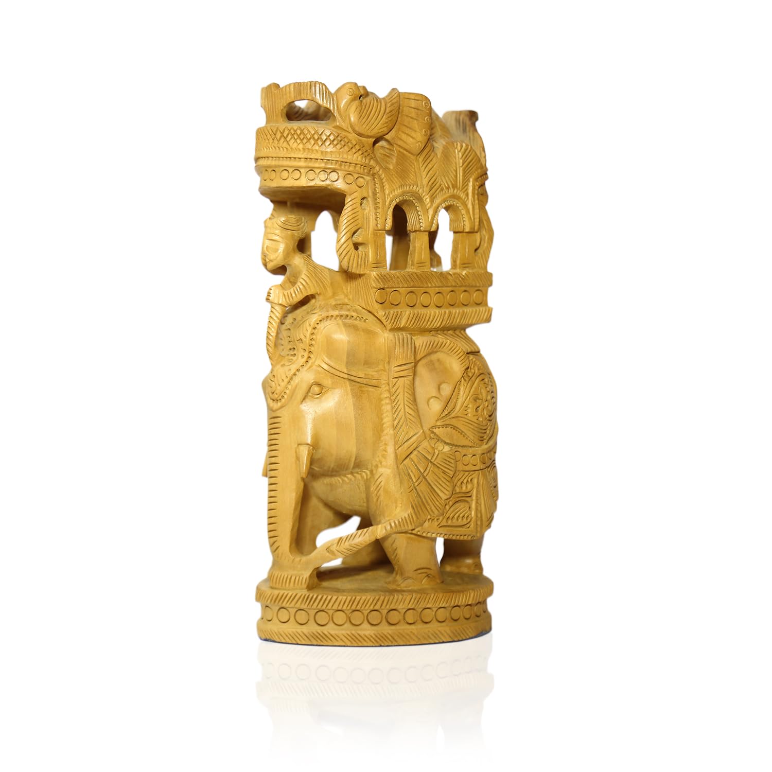 SAJAVAT Handicraft Handmade Wooden Ambari Hathi, Ambari Elephant (20cm X 10cm X 7.5cm)