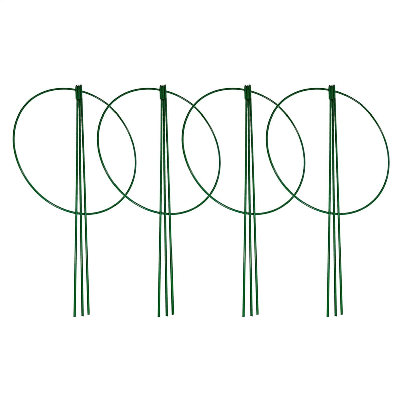 Support pour pivoines intérieur extérieur tuteur métal 3 pieds lot de 4 anneaux