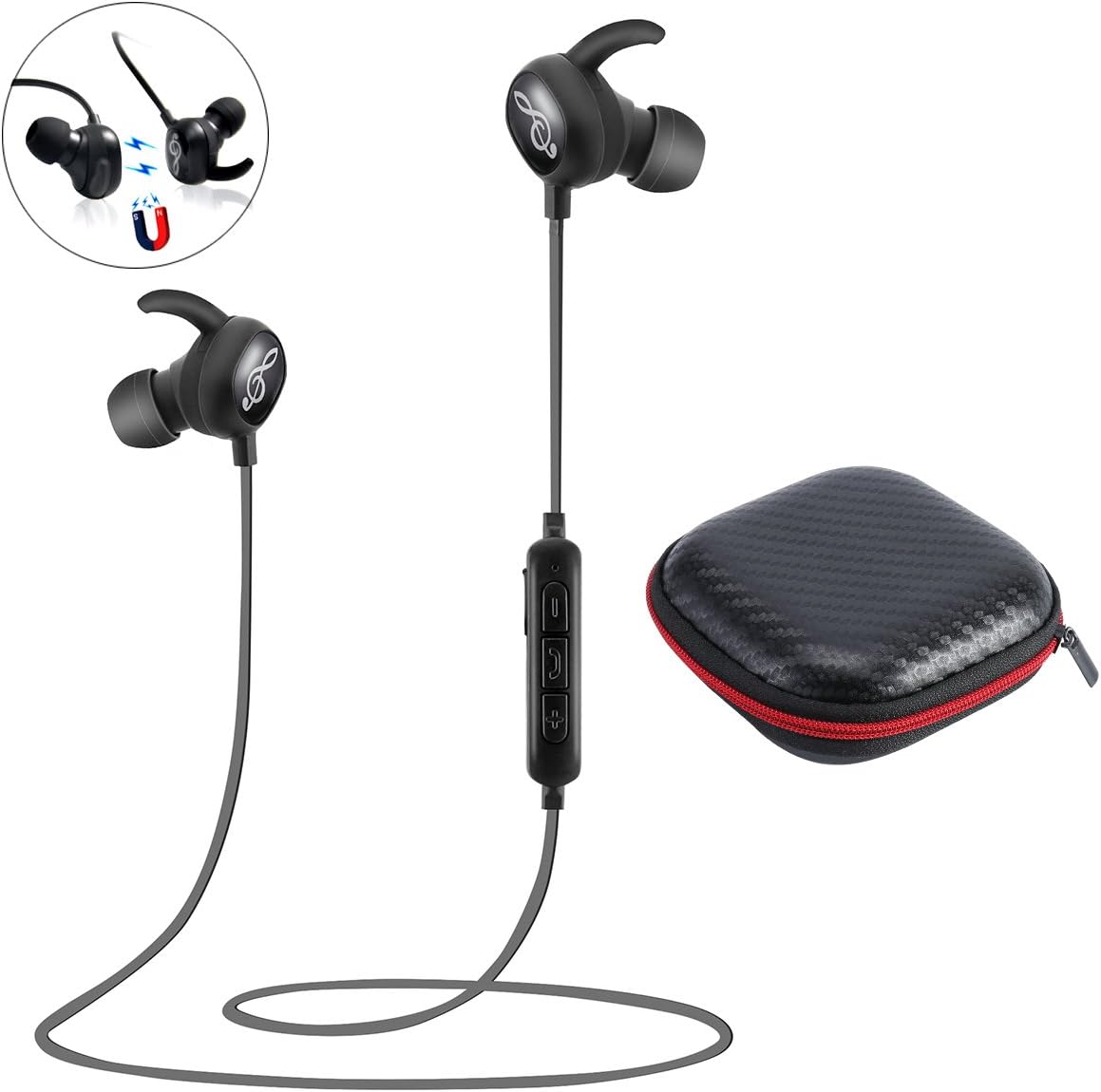 Mini Invisible Bluetooth Earbud,V4.1 Stereo Wireless Bluetooth Earphone with Built-in Mic,Sports Noise Cancelling in-Ear Headphone for iPhone Samsung and Other Android Phones (Black-3)