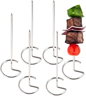 Air Fryer Skewers, 6PCS Skewers for Air Fryer, Kebab Skewers for Air Fryer, Air Fryer Kebab Skewers and Rack, Air Fryer Skewer Rack, Small Metal Skewers, 10x30MM
