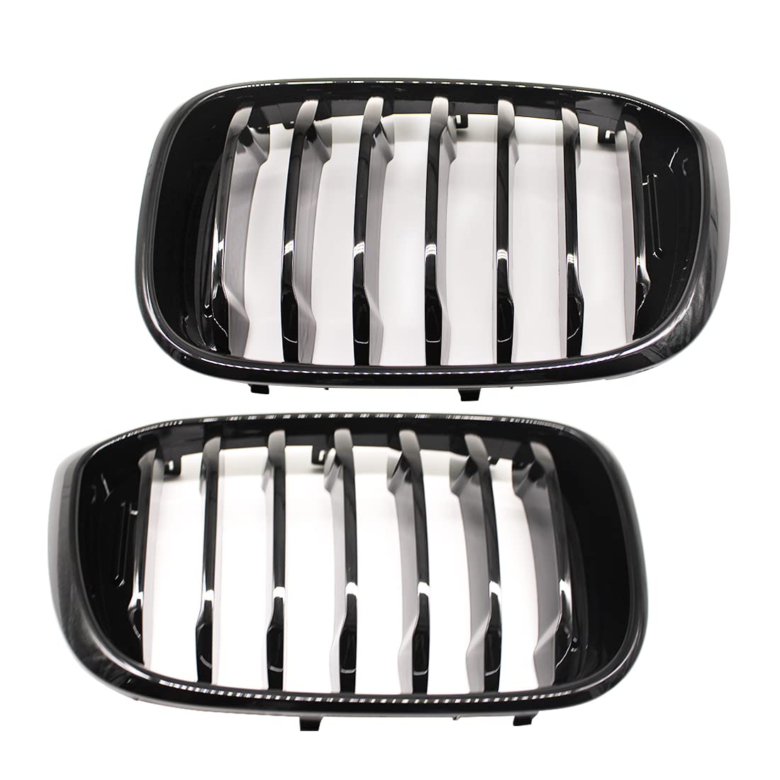 2 piezas de malla de coche negro brillante rejillas de carreras de una sola línea capó delantero parrilla de riñón para BMW X3 G01 X4 G02 2018 2019 2020