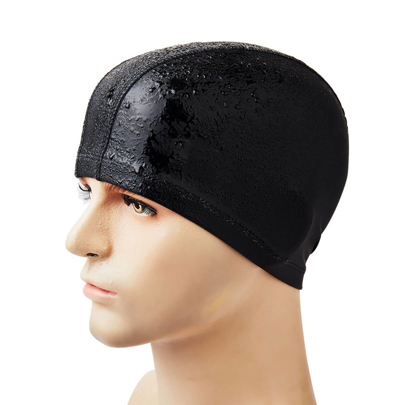 Bonnet de bain d'été pour homme et femme - Élastique et imperméable - En polyuréthane - Protège les oreilles - Cheveux longs - Pour le sport et la piscine