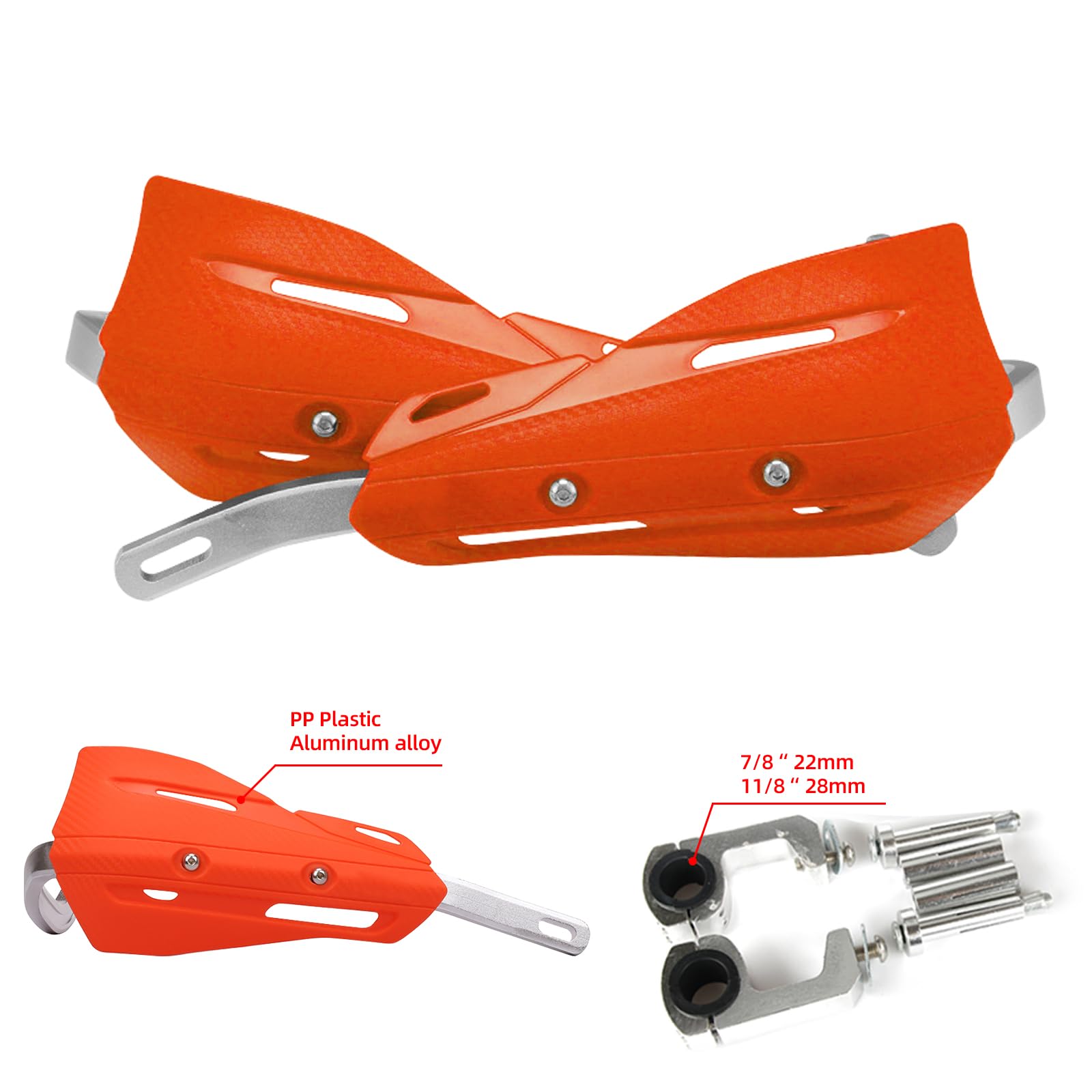 Handbescherming voor motorfiets, 22 mm en 28 mm, universeel, handbescherming, voor dirtbike, motorfiets, MX Racing ATV, quad, blauw