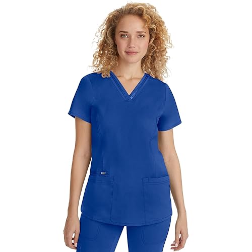 healing hands Scrubs Top 3 Pocket V-Neck 2278 Jasmin Womens Scrub Top Purple Label Scrubs for Women