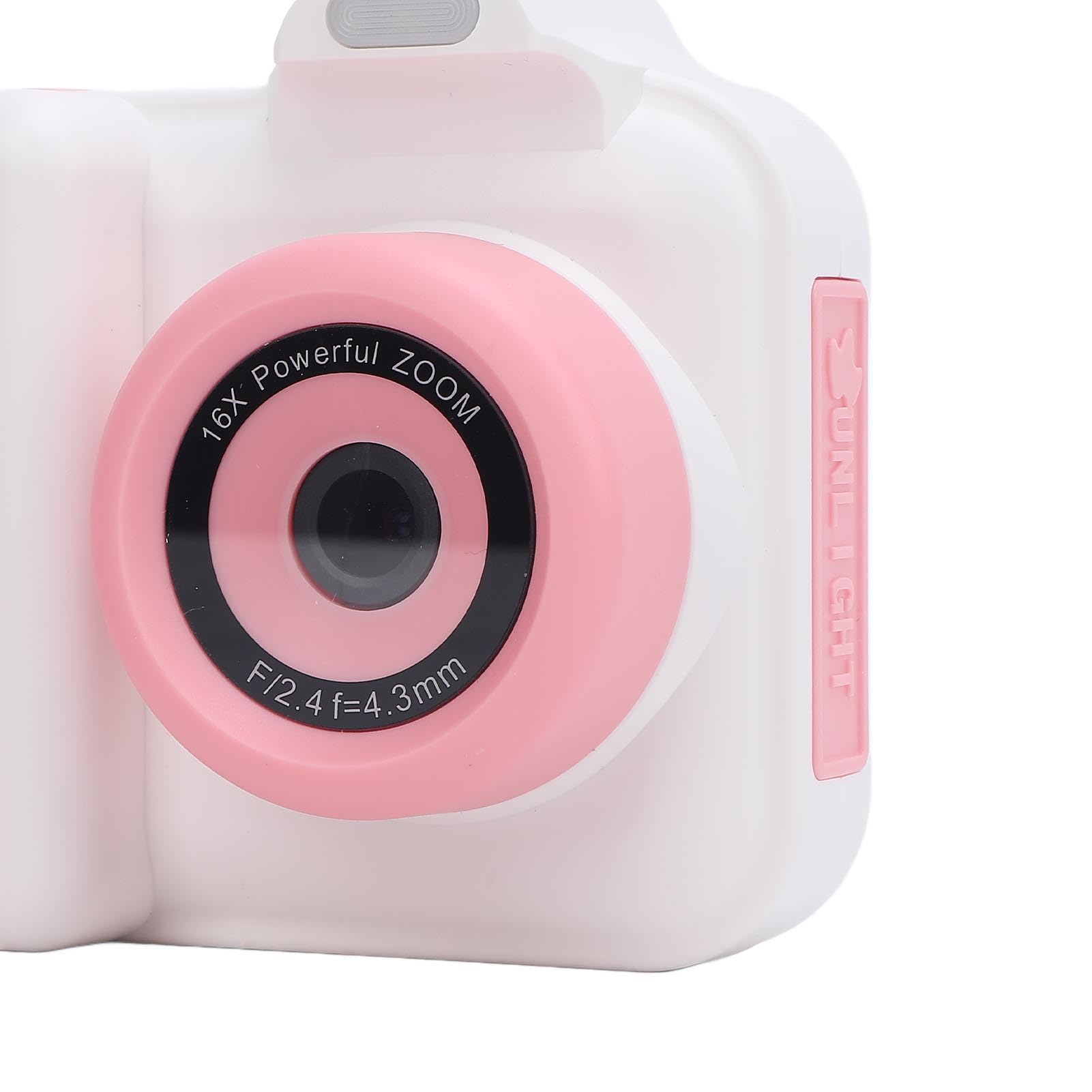 Generic Fotocamera a Stampa Istantanea con Doppio Obiettivo, Fotocamera a Stampa Istantanea da 1300 MAh con 5 Rotoli di Carta da per i Viaggi (Rosa Bianco)