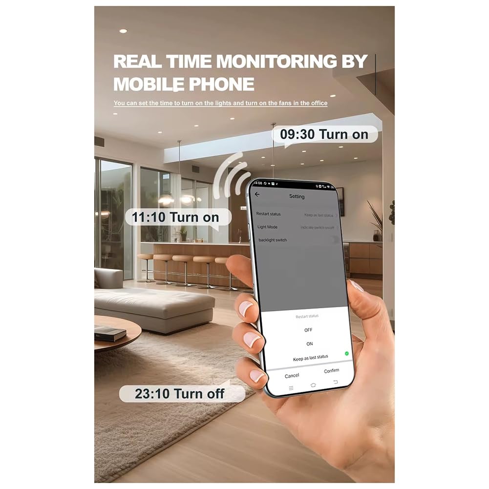 Interruptor Smart Life Timer 100 A, automatyczny, bezprzewodowy, ochrona przed przeciążeniem i zwarciem, 3P