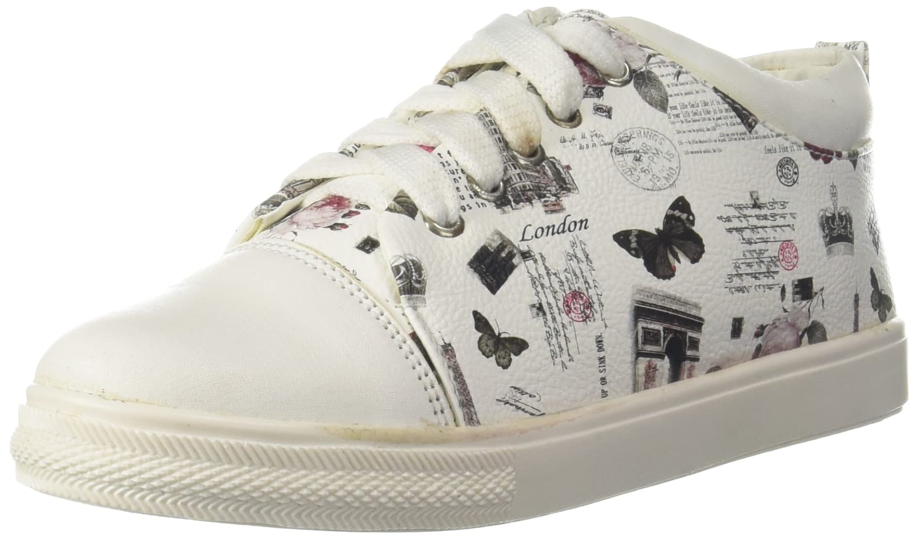 RazMaz French Rose White Shoes for Women | White Sneakers for Women | Great Birthday Gift for Girls | Works The Best with Jeans & Pants, Office Wear, Casual Wear | Luxury European Look |