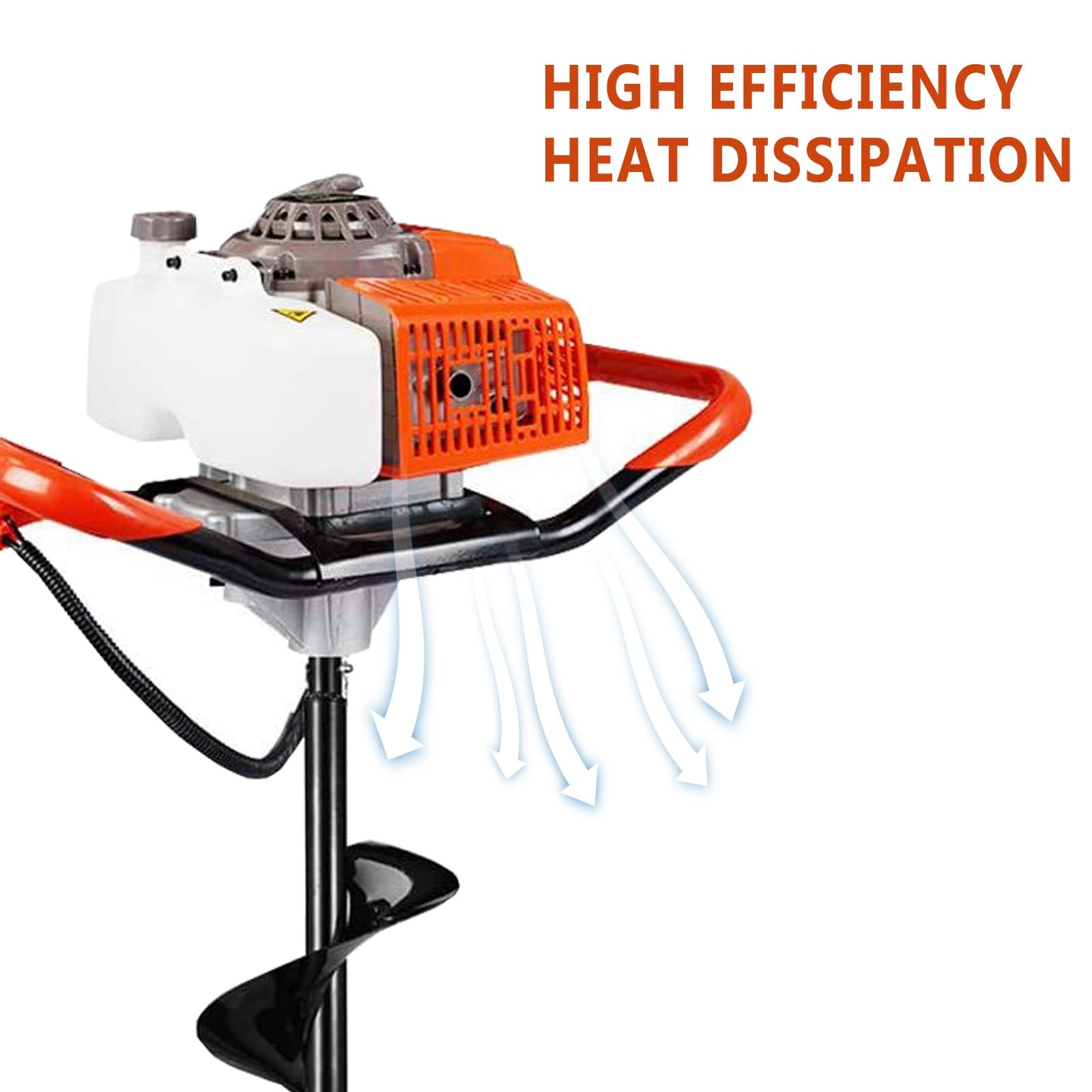 FAXIOAWA Ice Fishing Auger 52CC Post Hole Digger Heavy Duty Alimentato A Gas Post Hole Digger for Farm Garden Plant Il Prodotto Verrà Consegnato in Due Confezioni (Size : 6cm)