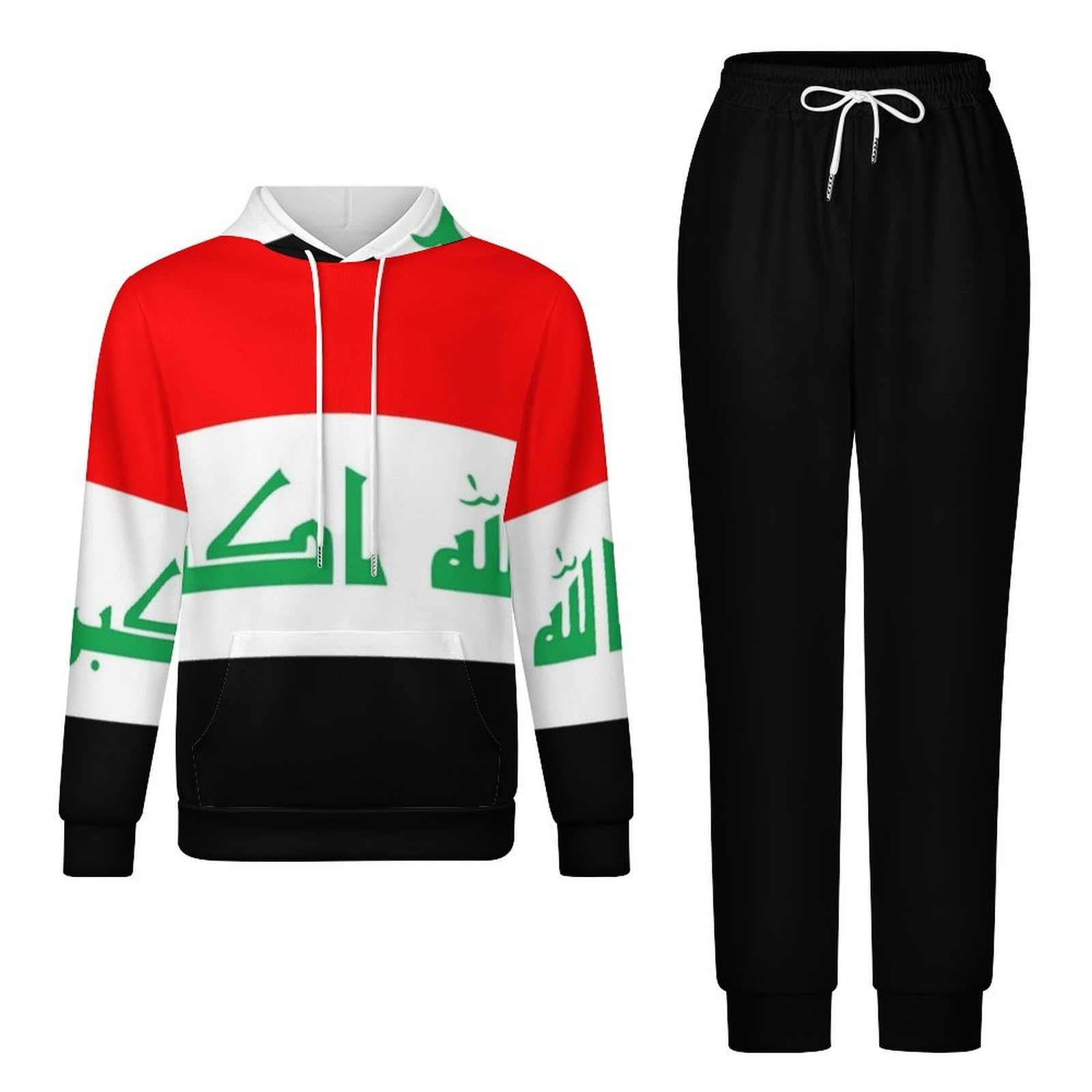Tuta Da Uomo E Da Donna Set Completi Novità Stampa Bandiera Nazionale Irachena Outfit Felpa Con Cappuccio E Pantaloni Da Jogging Tute Da Ginnastica Unisex Taglie Forti Set Di Abbigliamento Sportivo