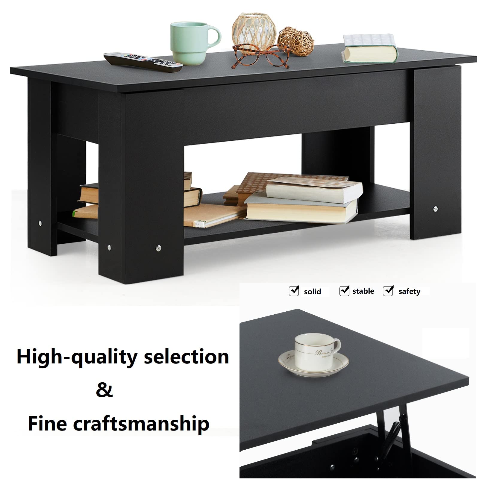 GIANTEX Salontafel met 2 etages, koffietafel met plank, metalen frame hout, vintage bijzettafel, woonkamertafel in industrieel design, bruin