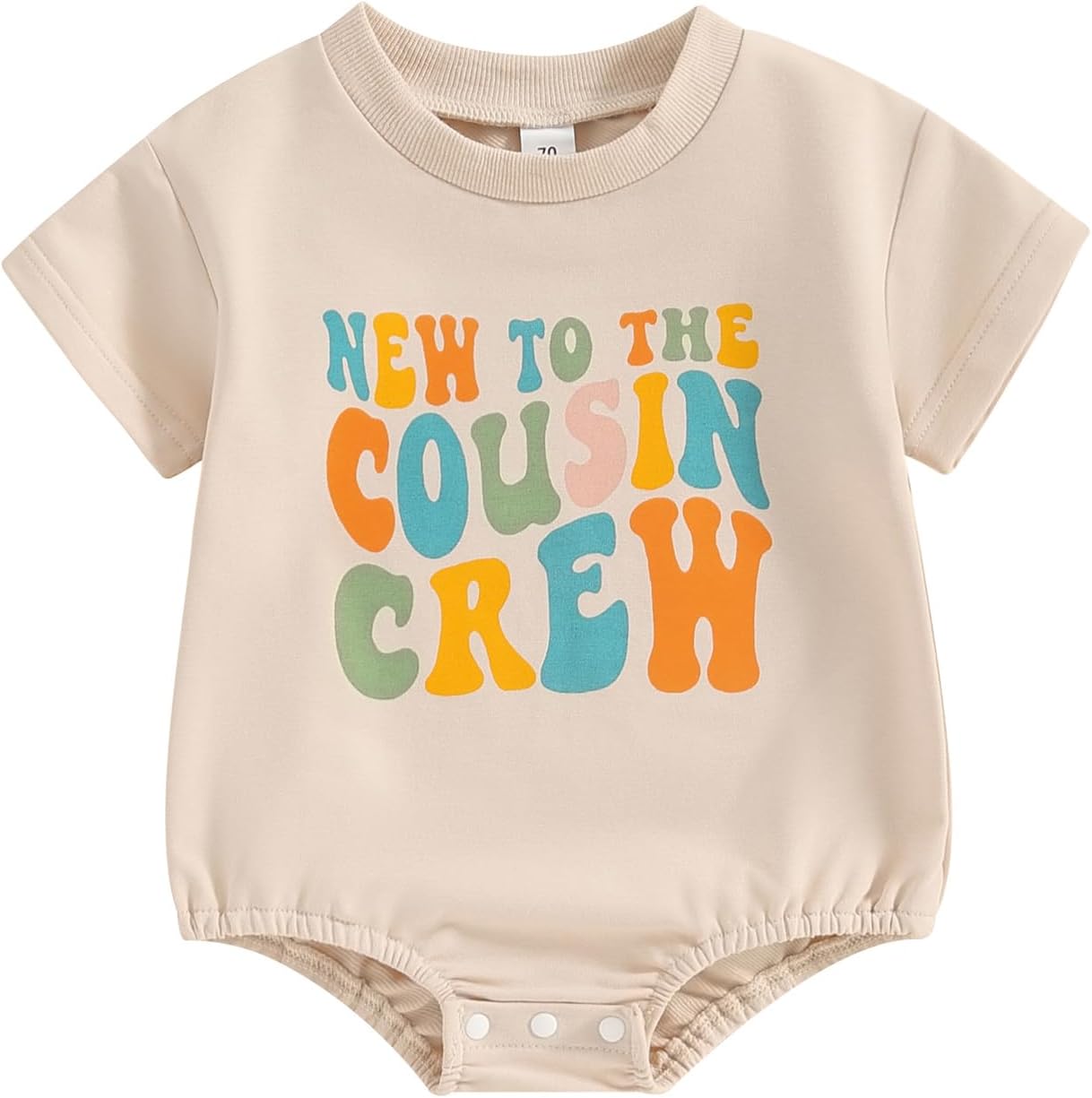 FYBITBO Newborn Baby Boy Girl Romper Clothes New to the Cousin Crew Romper Short Sleeve Shirt Bodysuit Infant Summer Outfits