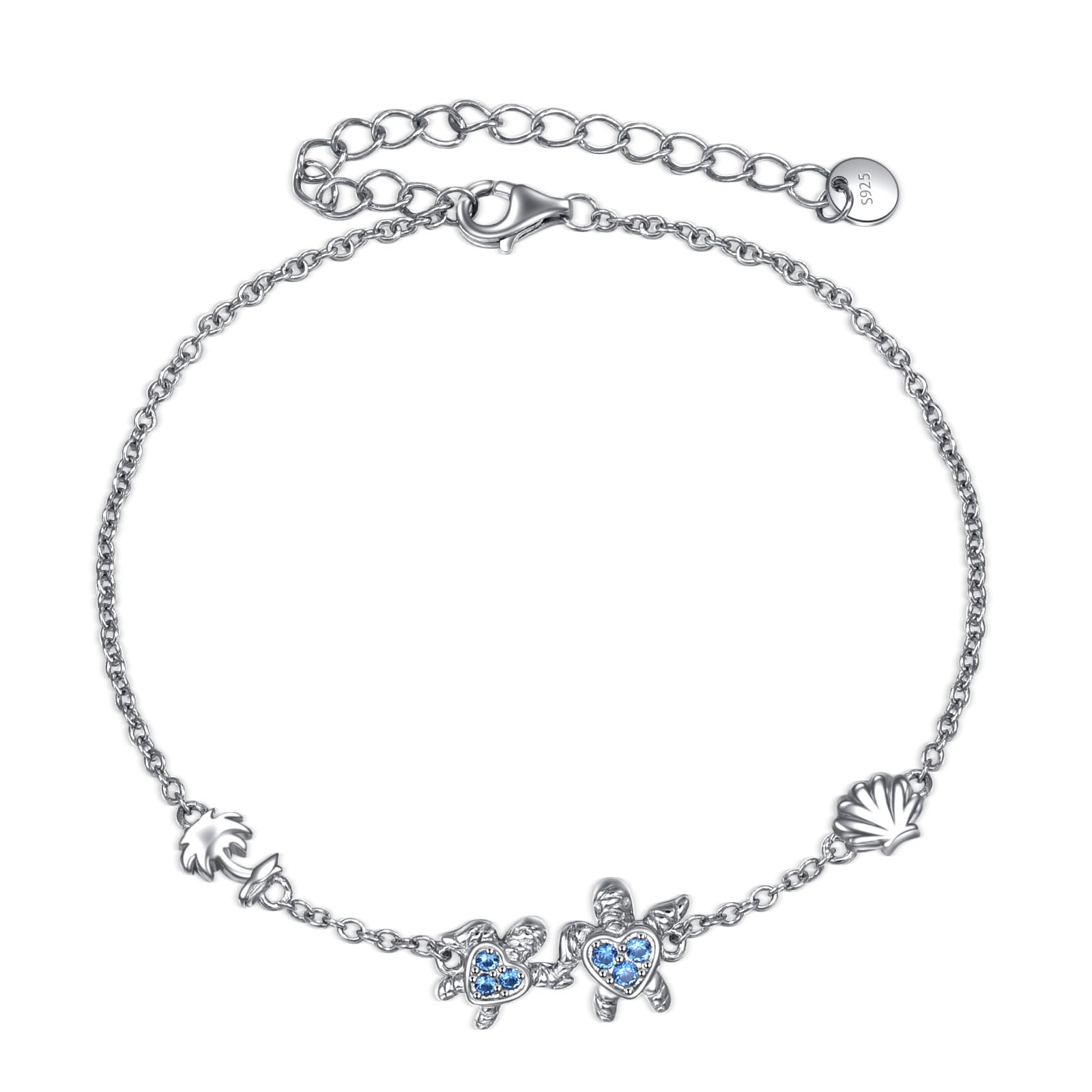 VONALA Schildkröte/Meerjungfrau/Fußkettchen/Seestern/Marienkäfer/Mond Stern/Infinity Fußkettchen 925 Sterling Silber FußkettchenSchmuck Geschenke für Damen