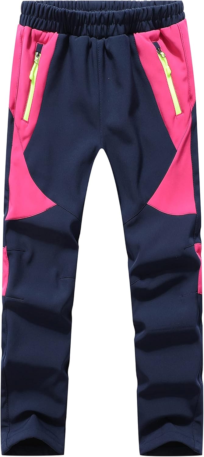 DAFENGEA Kids Snow Ski Pants Hiking Boys Girls Outdoor Waterproof Windproof Fleece Warm Snowboard Pants