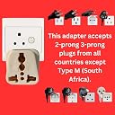 Wowsome 4 Pcs. USA to India Converter Plug – Type D Travel Adapter – Universal World Plug Adapter from (USA, Canada, UK, EU, Australia) to Indian Power Socket – Pack of 4 – White gallery image