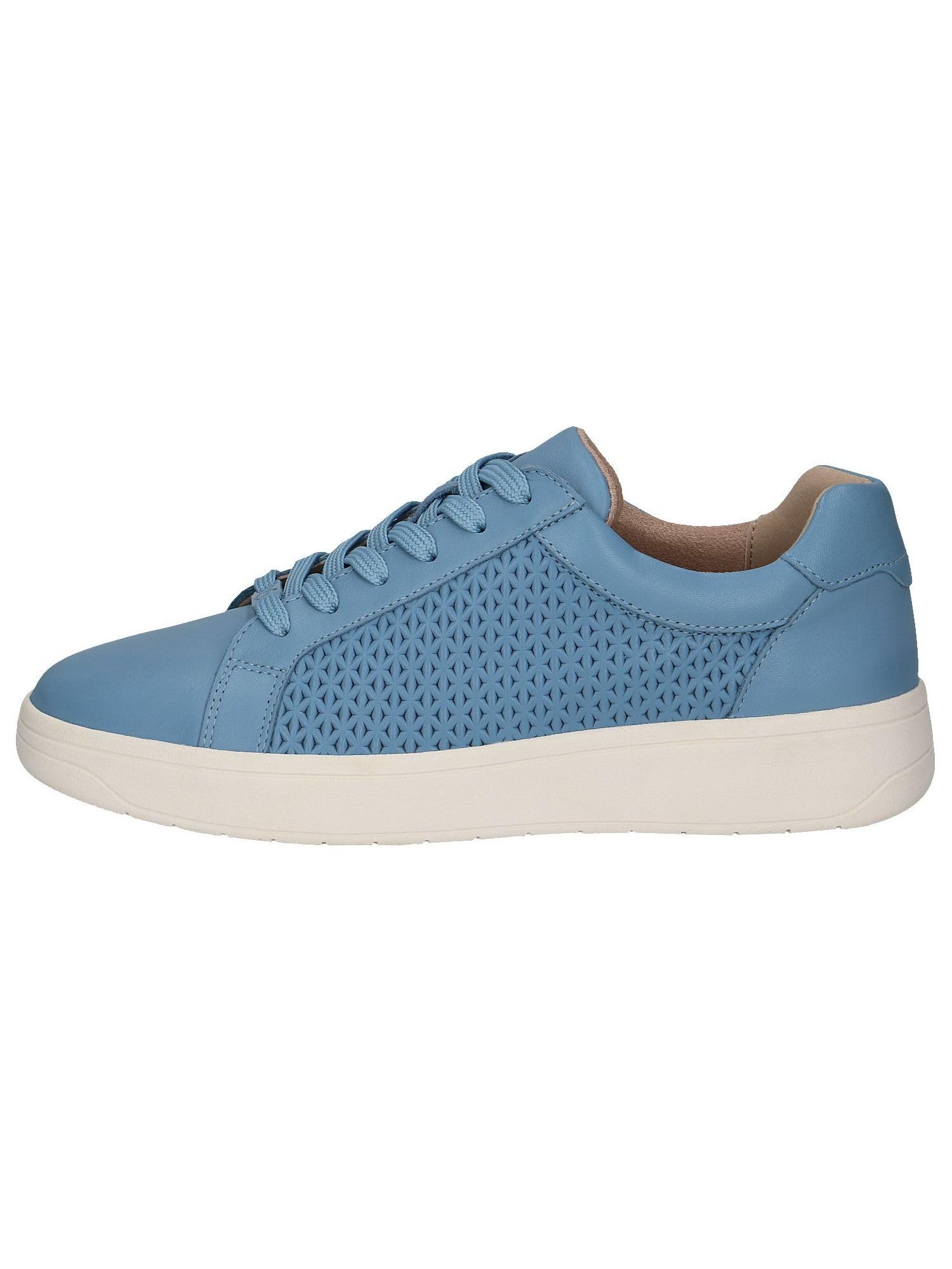 CAPRICE Women's Low-top Leather Sneakers with Laces, Blue (Lt.Blue Nappa), 6.5 UK