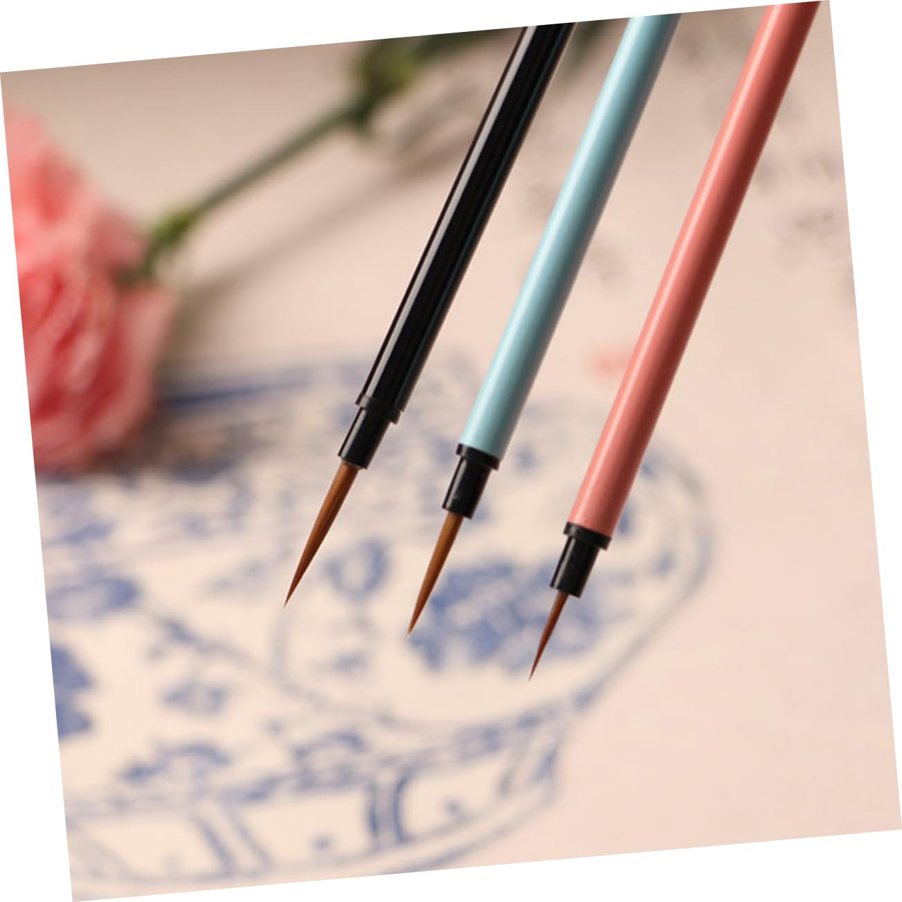 NUOBESTY 4sets Traditional Calligraphy Pen Fine Tip Paint Brush Bristle Paint Brush Fine Detail for Watercolor Line Art 3pcs*4