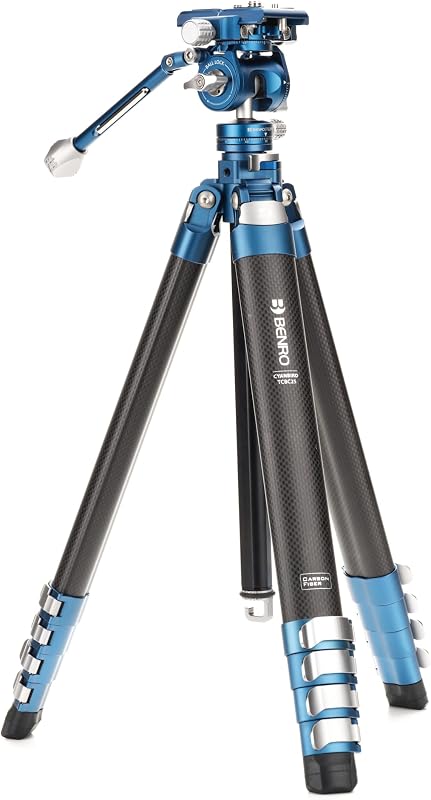 Benro CyanBird Carbon Fiber 2 Series, trípode de 5 secciones con cabezal híbrido para foto/vídeo FS20PROC501 (TCBC25FS20P501)