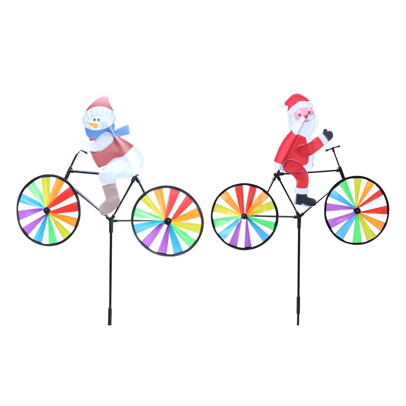 Adornos navideños de exterior que no se dañan: 2 molinillos de viento impermeables con estaca